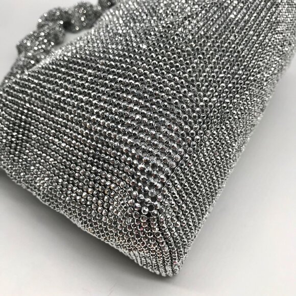 I.N.C International Concepts Silver Mesh Scrunch Shoulder Bag - Picture 9 of 11
